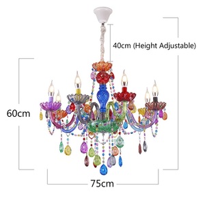 Lámpara colgante de cristal K9 de colores, decoración de techo, sombra multicolor, iluminación para dormitorio y sala de estar - Product Image 4