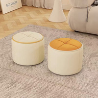 Tabouret de manucure et de maquillage rotatif, rembourré, empilable, pliable, amovible, en plastique, pour chambre de fille