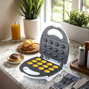 Machine à gaufres électrique antiadhésive 12 cavités pour mini-crêpes et mini-pains, idéale pour le petit-déjeuner - Product Image 4