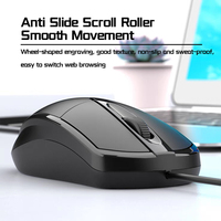 Ratón Óptico con Cable USB V301 Portátil, Clásico, 3D, 1200DPI, Ergonómico, para Oficina y Negocios, para Portátil