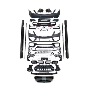 Kit de carrocería 2018-2020 W222 a S63 con kit de difusor trasero de labio delantero B700, parachoques de coche, faldones laterales, difusor trasero para Clase S - Product Image 3