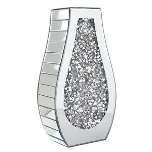 Branchen führendes Hochzeits design Crushed Diamond Mirror Silber vasen für Hotels Hochzeit Home Schlafzimmer Dekor Blumenvase