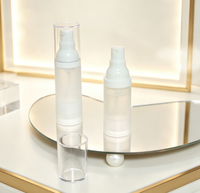 Flacon pompe sans air en plastique transparent givré de haute qualité, flacon pompe pour lotion, flacon vaporisateur, 15 ml, 30 ml, 50 ml, pour les soins de la peau
