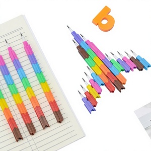 Colorful Stacker Swap 8 Color Section Building <b>Block</b> Non Sharpening Pencil Multifunction Pencil - Product Image 2