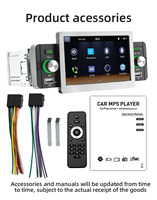Autoradio BQCC 1DIN 5 pouces, sans fil/filaire, Carplay Android Auto, caméra de recul, USB, BT, RDS, radio FM, lecteur multimédia de voiture, autoradio Android