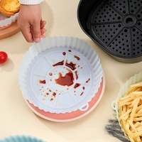 Accessoires de four Panier à friteuse Airfryer réutilisable Tapis de friteuse résistant à la chaleur Doublures de friteuse à air en silicone Logo personnalisé personnalisé rond