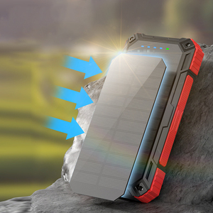 Baterai eksternal 20000mAh laris, Bank daya surya tahan air portabel pengisian cepat, Senter SOS LED untuk ponsel - Product Image 5