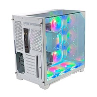 Boîtiers d'ordinateur de bureau en verre trempé Pcooling OEM, boîtiers PC, tours de PC, armoires PC avec bande lumineuse RVB, boîtier PC Mini ATX