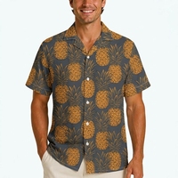 Chemise Hawaïenne Sublimation Ananas Aloha pour Homme – Idéale pour l'Été, les Fêtes Luau et la Plage – Vente en Gros