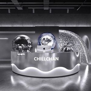 Muebles de Salón Modernos y Sencillos de Acero Inoxidable, Personalizables, Estilo Lujoso, Mostrador Pequeño para Salón de Belleza, Recepción - Product Image 2