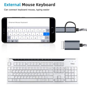 Adaptador <span class=keywords><strong>USB</strong></span> <span class=keywords><strong>OTG</strong></span> 2 en 1 tipo <span class=keywords><strong>C</strong></span> <span class=keywords><strong>Micro</strong></span> <span class=keywords><strong>USB</strong></span> macho a <span class=keywords><strong>USB</strong></span> hembra Cable Adaptador convertidor <span class=keywords><strong>OTG</strong></span> para Gamepad Flash Disk tipo <span class=keywords><strong>C</strong></span> Cable <span class=keywords><strong>OTG</strong></span> - Product Image 4