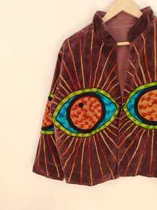 Chaqueta Suzani Hecha a Mano, Estilo Vintage, Bordada, Estilo Bohemio, Prenda Artesanal, Chaqueta de Terciopelo para Mujer, Chaqueta Suzani - Product Image 3