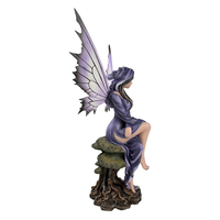 Statue de fée en résine de haute qualité fée assise avec figurine de dragon ornement de fée en résine décoration de la maison
