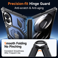 Étui magnétique pliable large pour Samsung Z Fold 8 avec béquille métallique dissimulée, protection de charnière, coque antichoc en TPU et PC, anti-rayures