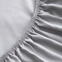 Ensemble de housse de couette 4 pièces en bambou 100% pur, tissé, motif uni, 300 fils, toutes saisons, impression personnalisable