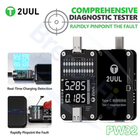 Testeur de diagnostic complet 2UUL PW32 Type-C pour la réparation de téléphones portables et tablettes, localisation des pannes, outil de détection de charge en temps réel