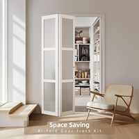 Kits de quincaillerie pour portes coulissantes de placards de cuisine au design moderne, en acier au carbone argenté, accessoires pour portes intérieures en bois, portes pliantes