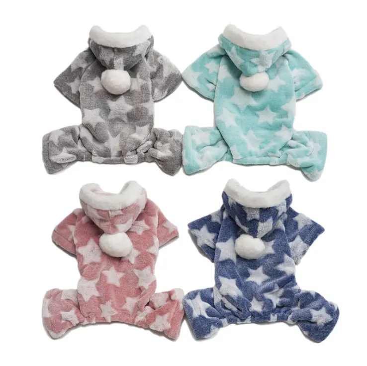 الجملة الجديدة تصميم هوديي بذلة الملابس المرجان الصوف المخملية الحيوانات الأليفة الكلب الملابس الشتوية الكلب منامة