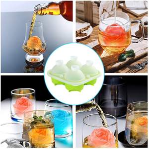 Bac à glaçons en silicone fait maison avec couvercle, forme de rose 3D, moules à glaçons DIY - Product Image 6