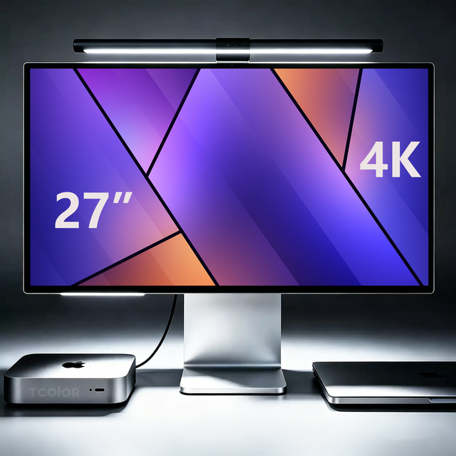 TCOLOR Aluminum 27 Inch 4k Monitor 3840x2160 Resolution 144Hz Gaming Monitor Retina Display Vertical Screen with USB-C for mac