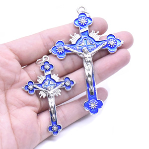 10개/세트 합금 교회 십자가 예수 종교 가톨릭 십자가 펜던트 - Product Image 4