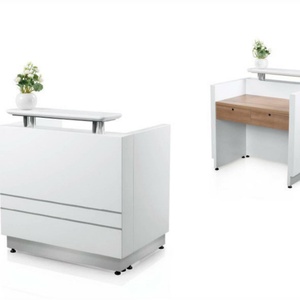 Customize Black <b>Counter</b> Enclosed Desk Office and <b>Reception</b> Furniture - Product Image 6
