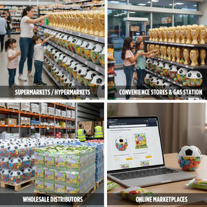 फुटबॉल कैंडी जार खिलौना फल बहु-रंगीन जेली पुडिंग कैंडी - Product Image 3