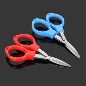 Tijeras de Plástico en Forma de Ocho, Cuchillas de Acero Inoxidable, Color Rojo y Azul, Cortadores de Línea de Pesca, Tijeras Plegables de Viaje, Tijeras de Regalo - Product Image 3