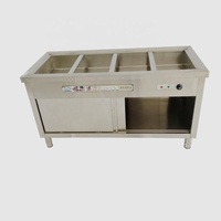 Xinchao Gewerblicher Edelstahl-Elektro-Speisenwärmer mit Vitrine, Bain-Marie, 150L Fassungsvermögen, Manuelle Temperaturregelung