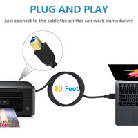 LUNG KAY 0,3 m 0,5 M 1m 2M Usb3.0 a macho B Cable macho Conector chapado en oro Transferencia DE DATOS Usb 3,0 Cable de impresora