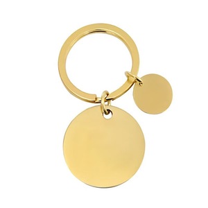 Wholesale Custom Black Stainless Steel <b>Dog</b> Tag Keychain Fashionable Round Metal Hotel Keychain - Product Image 2