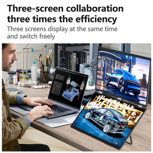 Monitor Portátil Dual de 18.5 Pulgadas para Laptop, 100Hz, 1080P, Extensor de Pantalla Plegable de 360 Grados °   Pantalla Externa Doble Plegable con Soporte - Product Image 3