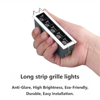 Interrupteur intelligent pour la maison avec pilote DALI, spot LED COB linéaire encastré pour bureau et intérieur, grille de downlight en aluminium