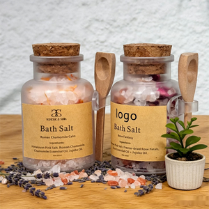 Coffret Cadeau de Sels de Bain Relaxants Végétaliens Biologiques aux Herbes et aux Fleurs, Marque Blanche, avec <span class=keywords><strong>Sel</strong></span> de Bain Rose de l'Himalaya, en Tube - Product Image 3