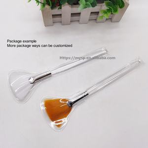 แปรงพัดทาคลอนสำหรับมาส์กกรดไกลโคลิก แปรงแต่งหน้า ด้ามจับใส <span class=keywords><strong>สี</strong></span><span class=keywords><strong>ส้ม</strong></span>ขาว ขนสังเคราะห์ แปรงพัดมาส์กหน้าขนาดใหญ่ - Product Image 5