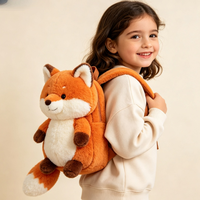 Sac à dos scolaire Kawaii en peluche super doux, personnalisé, en forme de chat, pour enfants