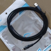 Kabel pengisi daya T0021B 60W, kabel Data Transfer kecepatan tinggi Tipe C ke USB 3.0 hitam 3meter 2M