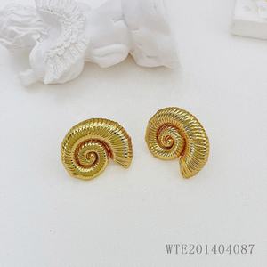 Vendita calda gioielli in metallo conchiglia <span class=keywords><strong>orecchini</strong></span> a spirale <span class=keywords><strong>per</strong></span> le donne regalo di viaggio estivo - Product Image 3