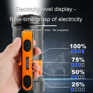 Projecteur double lumière 7 modes, batterie externe, réglage 360°, anneau COB orange, avertissement rouge, rechargeable USB, lampe de <span class=keywords><strong>camping</strong></span> extérieure - Product Image 4