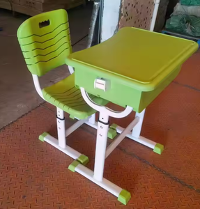 Meubles scolaires, sièges en plastique verts bon marché pour la salle de classe, table en plastique, ensemble bureau et chaise pour étudiants, bureau et chaise scolaires en plastique pour les enfants du primaire - Product Image 4