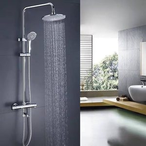 Ensemble de <span class=keywords><strong>douche</strong></span> thermostatique moderne en laiton chromé pour colonne de <span class=keywords><strong>douche</strong></span> extérieure, avec robinetterie, vente directe usine - Product Image 3