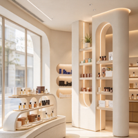 Meubles de magasin commerciaux sur mesure de luxe, vitrine transparente en verre pour parfums et maquillage, fabricant de meubles de vente au détail pour bijoux