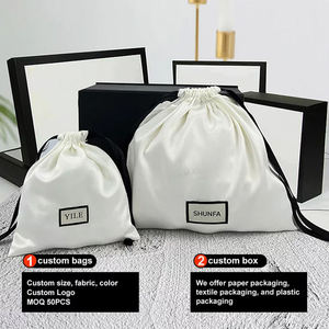 Bán Buôn Tóc Giả Pouch Bao Bì Tóc Bó Lưu Trữ Quà Tặng Biểu Tượng Tùy Chỉnh In Lụa Satin Dây Kéo Túi Bụi Cho Túi Xách - Product Image 2
