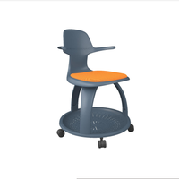 Chaise d'attente noire en plastique pour salle de réunion de bureau