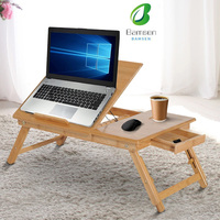 Table pliante pour ordinateur portable, plateau réglable en hauteur, table de lit avec tiroir