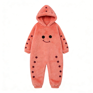 Mono de coralina súper suave personalizado para niños, pelele con capucha de pulpo para bebé con puntos bordados - Product Image 4