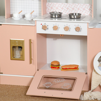 Ensemble de jeu de cuisine rose pour filles avec cafetière, machine à laver et cuisinière réaliste, jouet de cuisine d'imitation