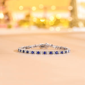 Pulsera de Silicona con Dijes de Tenis Unisex Personalizada, Moda 2024, Joyería de Fiesta con Zafiro, Venta al Por Mayor - Product Image 5