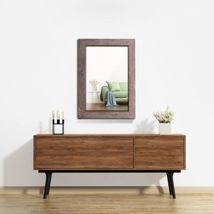 Syndra mộc mạc 20x28in Treo Tường Khung gỗ lớn Vanity Gương hình chữ nhật trang trại phòng tắm gương cho phòng ngủ sống tường - Product Image 5