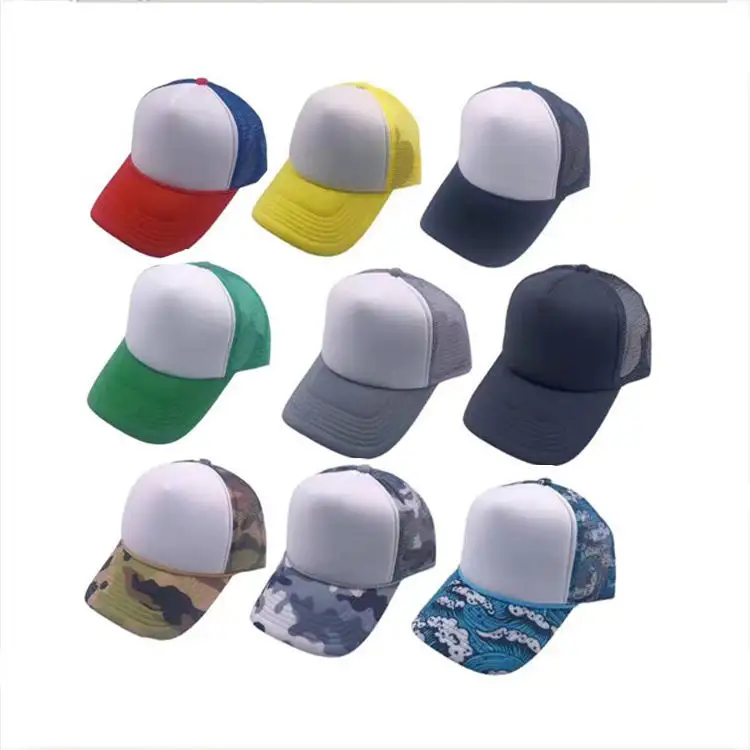 Commercio all'ingrosso della fabbrica logo personalizzato cappello di papà da uomo sport baseball schiuma stampa cappello sport nylon 5 pannello camionista cappellini e cappelli